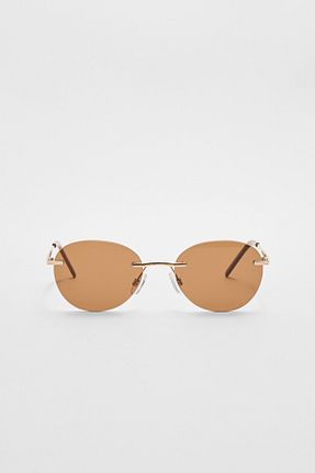 عینک آفتابی قهوه ای زنانه 55 Stradivarius - کد 900619522
