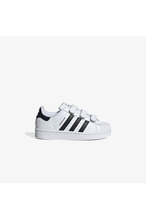 کفش اسنیکر سفید بچه گانه چسبی adidas - کد 889679878