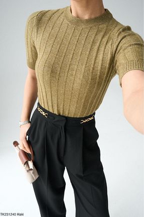 پلیور خاکی زنانه ساده Lupies - کد 900622935