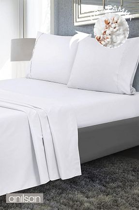 ست ملحفه تکنفره سفید پنبه ای Anılsan - کد 849984614