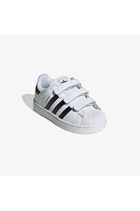 کفش اسنیکر سفید بچه گانه چسبی adidas - کد 889679878
