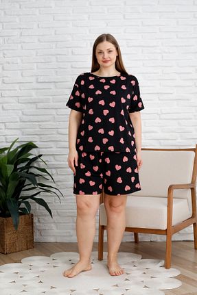 ست لباس راحتی مشکی زنانه Kalp Nisanca - کد 900625789