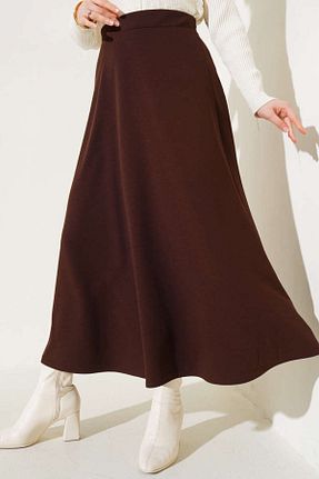 دامن حجاب قهوه ای زنانه کلوش MODA UGS - کد 900624427