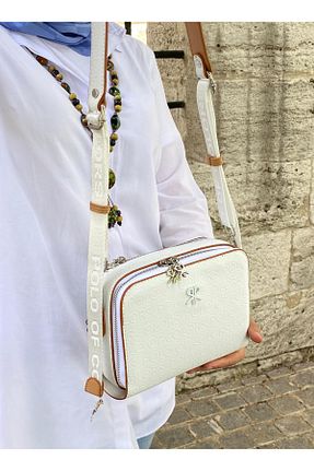 کیف دوشی سفید زنانه چرم مصنوعی H&D COLLECTİON - کد 900631742