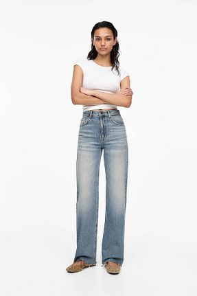 شلوار جین آبی زنانه رگولار Pull & Bear - کد 901408814