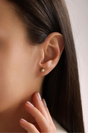 گوشواره طلا طلائی زنانه 14 عیار Tufanlar Kuyumculuk - کد 901932078