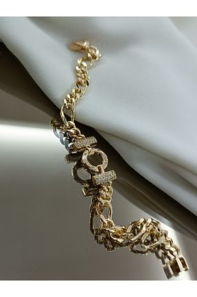 دستبند استیل (فولاد) طلائی زنانه استیل (فولاد) SENAM TAKI - کد 895131429