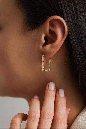 گوشواره طلا طلائی زنانه 14 عیار Tufanlar Kuyumculuk - کد 901932075