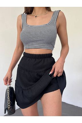 دامن مشکی زنانه پارچه KOCAK MODA - کد 900646117