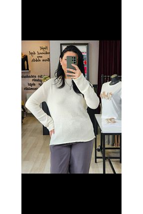 پلیور بژ زنانه طرح دار MODA - کد 900664583