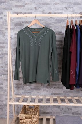 بلوز حجاب سبز زنانه ویسکون MUSTÜN - کد 900677568