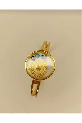 دستبند استیل (فولاد) طلائی زنانه استیل ضد زنگ Romea - کد 810168795