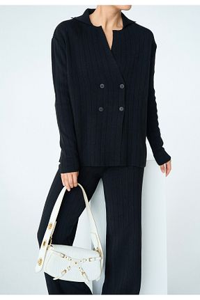 ست بالاتنه و پائین تنه مشکی زنانه تریکو Butik - کد 900684635
