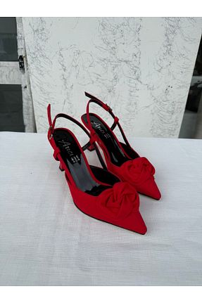 کفش پاشنه بلند کلاسیک قرمز زنانه چرم مصنوعی Güneş stil - کد 900697747