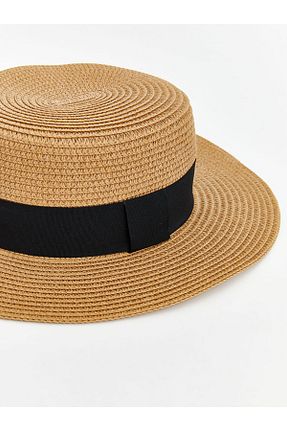 کلاه بژ زنانه حصیر LC Waikiki - کد 941641501