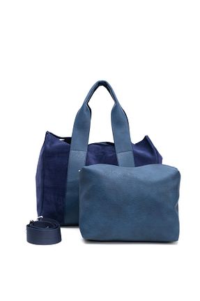کیف دوشی سرمه ای زنانه چرم خالص Alessia Bag - کد 900772512