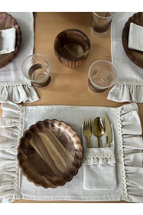 جای قاشق بژ کتان - ویسکون Mirilliahome - کد 900760202