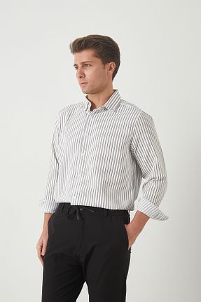 پیراهن سفید مردانه اسلیم فیت JR Boutique - کد 898604639