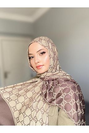 شال قهوه ای زنانه کشمیر Mira İpek - کد 881930471