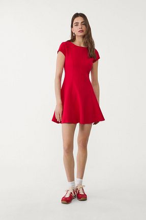 لباس قرمز زنانه تریکو Stradivarius - کد 900836382