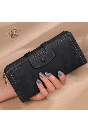 کیف پول مشکی زنانه ابعاد بزرگ Laorentou - کد 900864112
