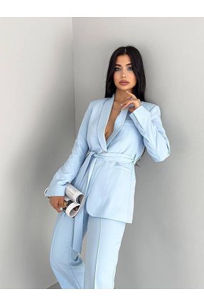 ست بالاتنه و پائین تنه آبی زنانه بافتنی SUXİRCNHTMTS - کد 900834693