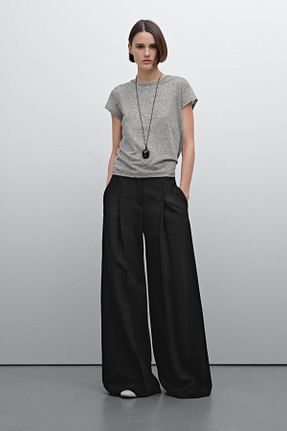 پولوشرت طوسی زنانه کتان Massimo Dutti - کد 900818865
