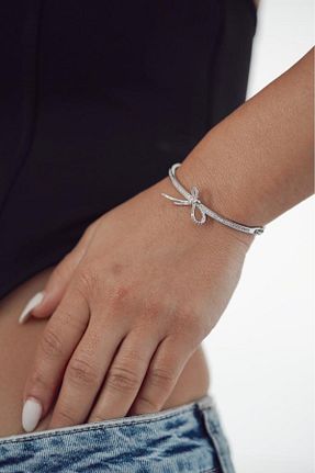دستبند استیل (فولاد) رنگی زنانه رودیوم AŞIK ACCESSORIES - کد 890945998