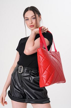 کیف دوشی قرمز زنانه چرم مصنوعی Güce - کد 900787841