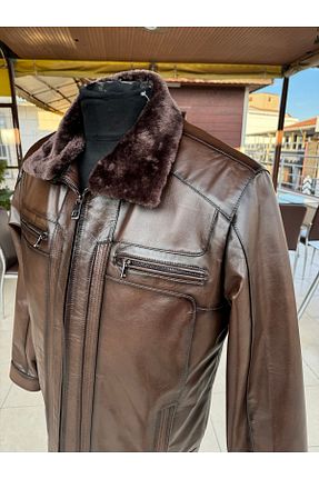 کاپشن قهوه ای مردانه Relaxed Şahan Deri Denizli - کد 895343100