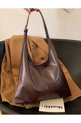 کیف دوشی قهوه ای زنانه چرم مصنوعی DEZ STORE - کد 897651954