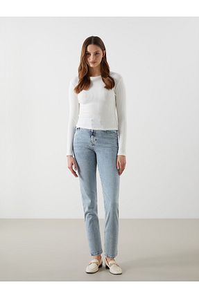 شلوار جین آبی زنانه پاچه ساده LC Waikiki - کد 924562098
