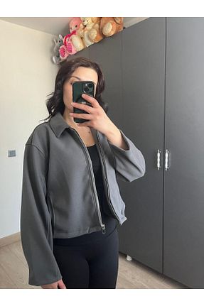 کت طوسی زنانه رگولار ecenurbutik - کد 900839652
