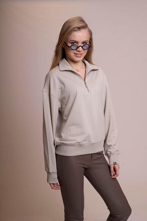 سوئیشرت بژ زنانه ساده AFLOOW - کد 900829060