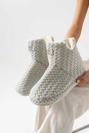 بوت خانگی طوسی زنانه پارچه ای diapanna - کد 900844959