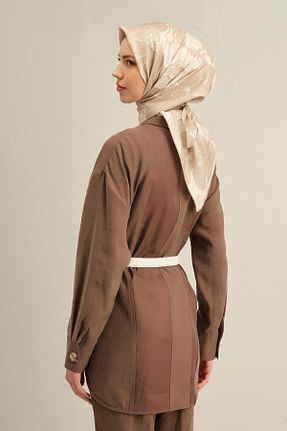 روسری بژ کرپ ساتن ابریشم Armine - کد 900849432