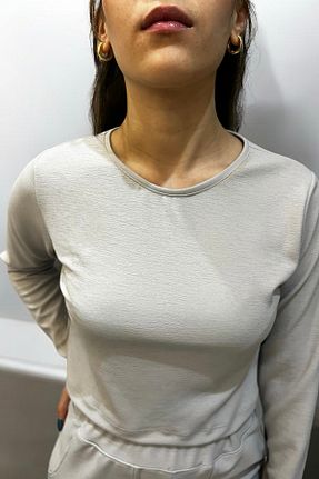 بادی طوسی زنانه یقه U SUALİ - کد 899424149