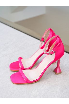 کفش پاشنه بلند کلاسیک صورتی زنانه ساتن Munshoes - کد 900839017