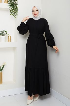 کلاه و ابایا مشکی زنانه پنبه پلی استر Moda İncir - کد 900916837