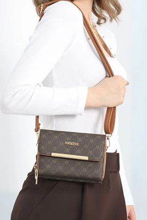 کیف دوشی قهوه ای زنانه چرم مصنوعی Armine - کد 900913539