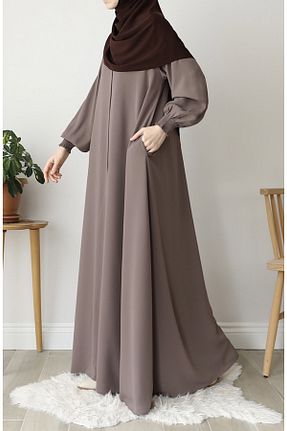 کلاه و ابایا قهوه ای زنانه پنبه پلی استر suhneva - کد 869507450