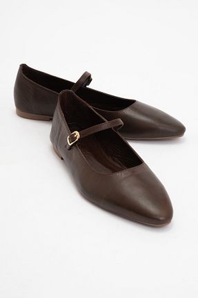 بابت قهوه ای زنانه چرم خالص luvishoes - کد 900955856