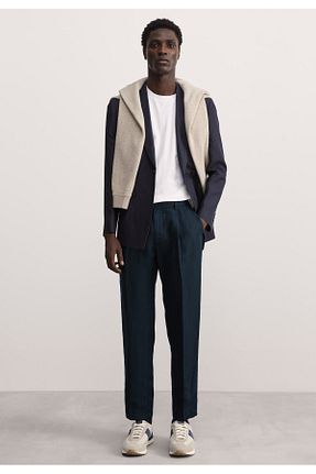 شلوار سرمه ای مردانه کتان Marks & Spencer - کد 952845724