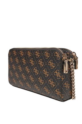 کیف دوشی قهوه ای زنانه چرم مصنوعی Guess - کد 864944970
