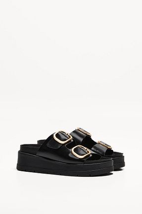 صندل مشکی زنانه پاشنه پلتفرم Bershka - کد 900966231