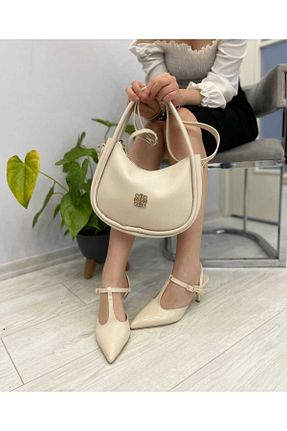 کفش مجلسی بژ زنانه چرم لاکی Lovbery - کد 900943196