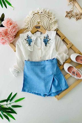 ست بالاتنه و پائین تنه آبی بچه گانه بافتنی Minigimin Cicileri - کد 900951438