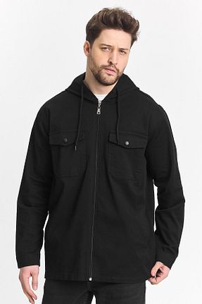 پیراهن مشکی مردانه اورسایز DAMGA JEANS - کد 901102479
