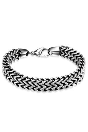 دستبند استیل (فولاد) سفید مردانه استیل (فولاد) Chavin - کد 31108868