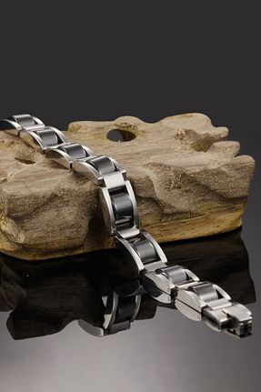 دستبند استیل (فولاد) طوسی مردانه استیل (فولاد) Chavin - کد 852730353